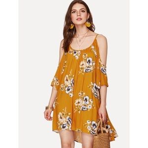 LAST CALL • NEW • Floral Bohemian Mustard Yellow Dress